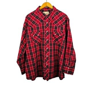 WRANGLER Vintage Plaid Snap-button Western Shirt